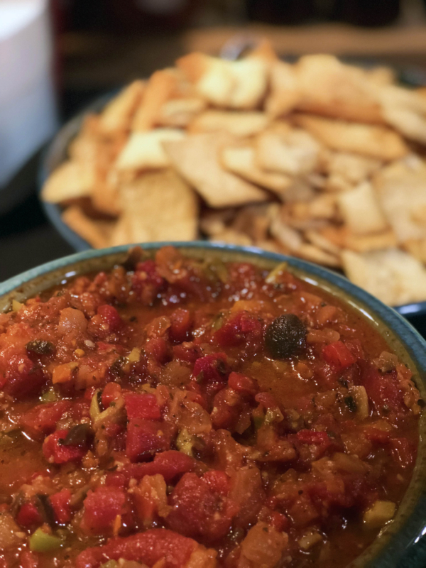 Bagna with a side of pita chips | Anna Maria's Foods