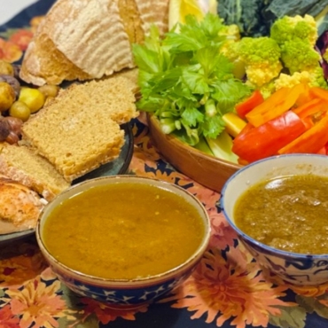 Piemontese bagna cauda with vegetables and einkorn bread | AnnaMaria's