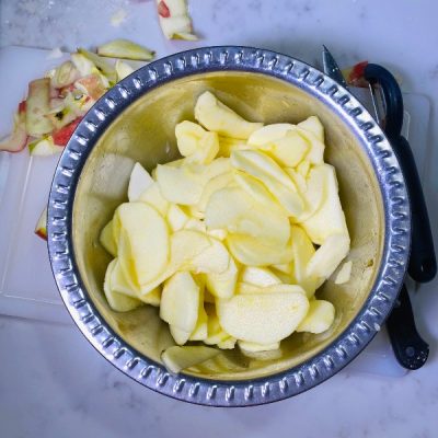 Cut up apples for crostata | AnnaMaria's
