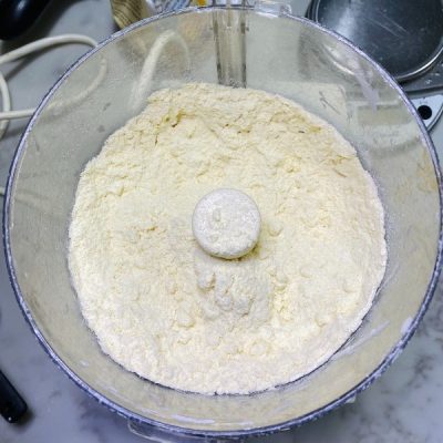 Blended flour and butter in food processor for crostata | AnnaMaria's