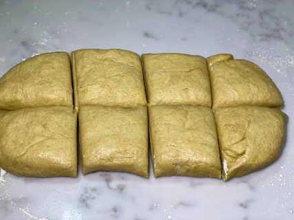 Dough cut into 8 bagel squares | AnnaMaria's