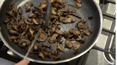 Sauteed mushrooms in a pan | AnnaMaria's